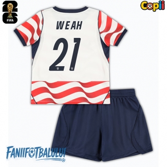Statele Unite Timothy Weah #21 Echipament de Fotbal Replică Mondial 2026 Copii Acasa (+ Șorturi)